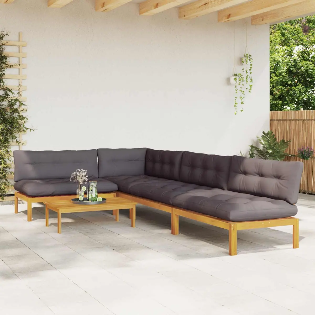 5-Piece Corner Lounge Sofa Set for Outdoor Spaces