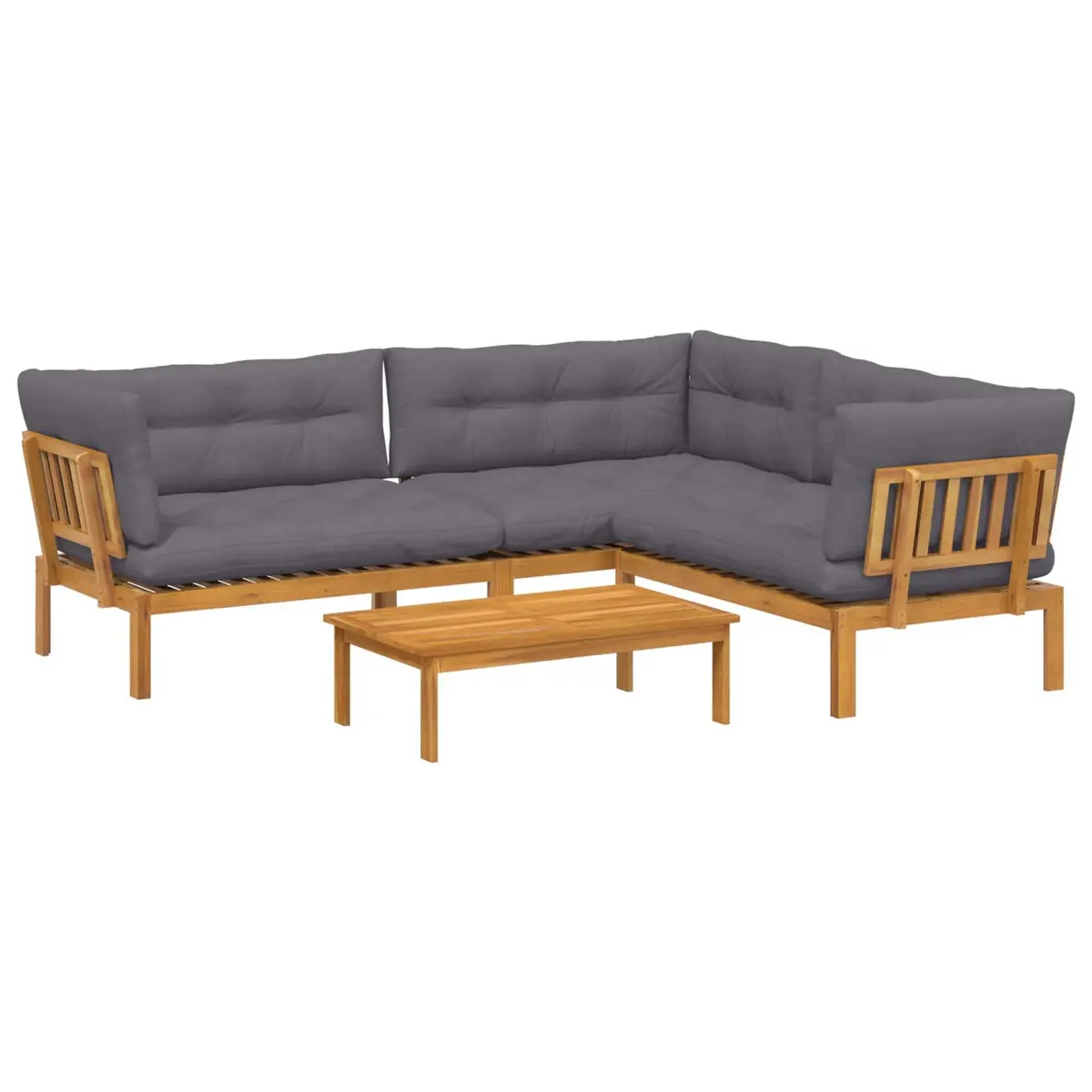 4 Piece Corner Lounge Sofa Set for Outdoor Relaxation