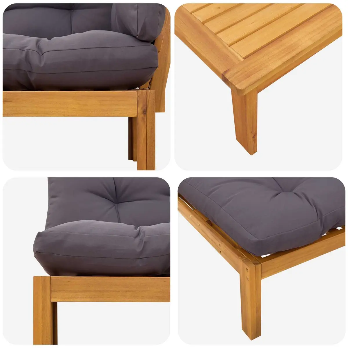 4 Piece Corner Lounge Sofa Set for Outdoor Relaxation