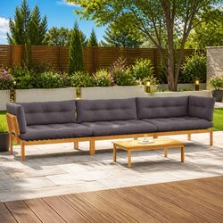 Rustic 4-Piece Outdoor Sectional Sofa Set for Gardens
