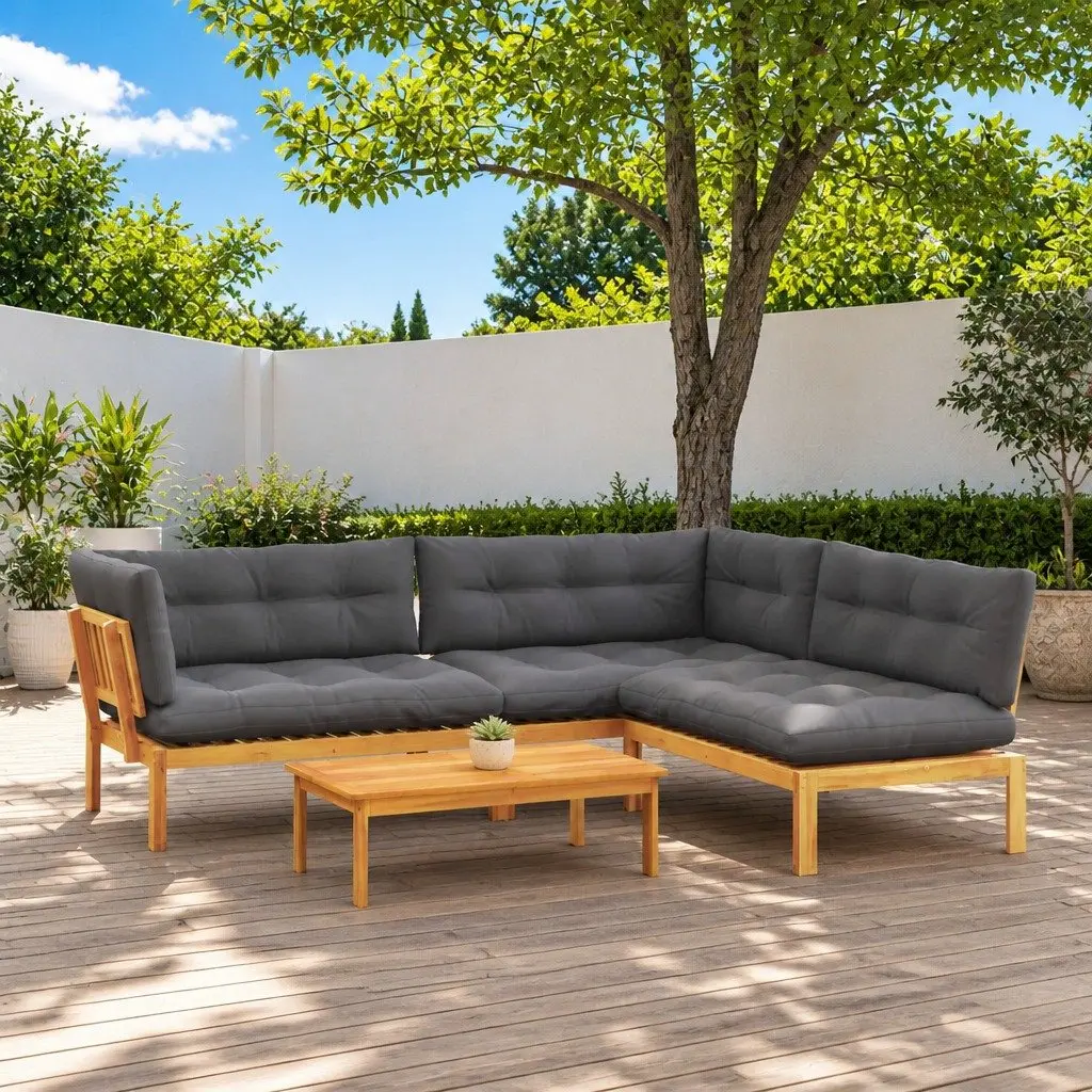 4 Piece Garden Pallet Lounge Set with Low Table