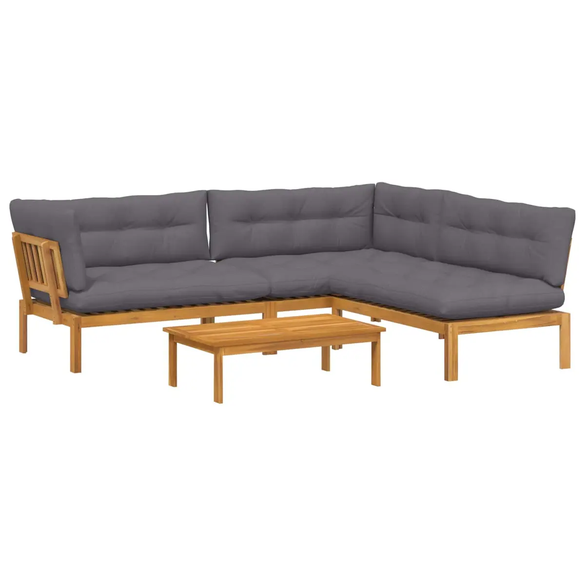 4 Piece Garden Pallet Lounge Set with Low Table