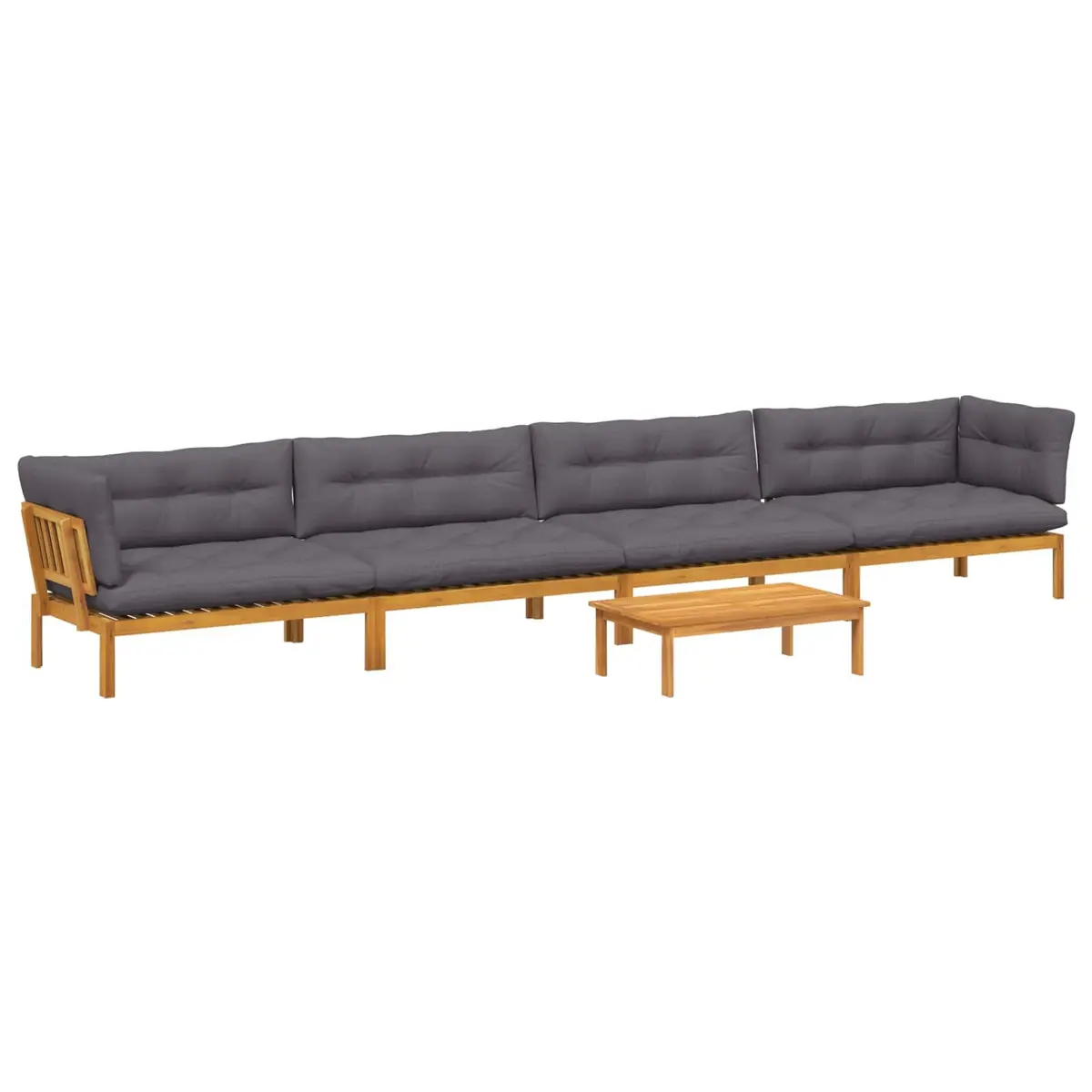 5 Piece Garden Pallet Sectional Sofa Set with Table