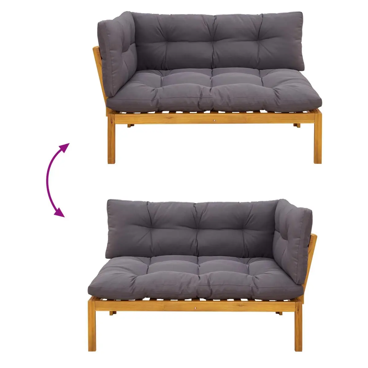 5 Piece Garden Pallet Sectional Sofa Set with Table