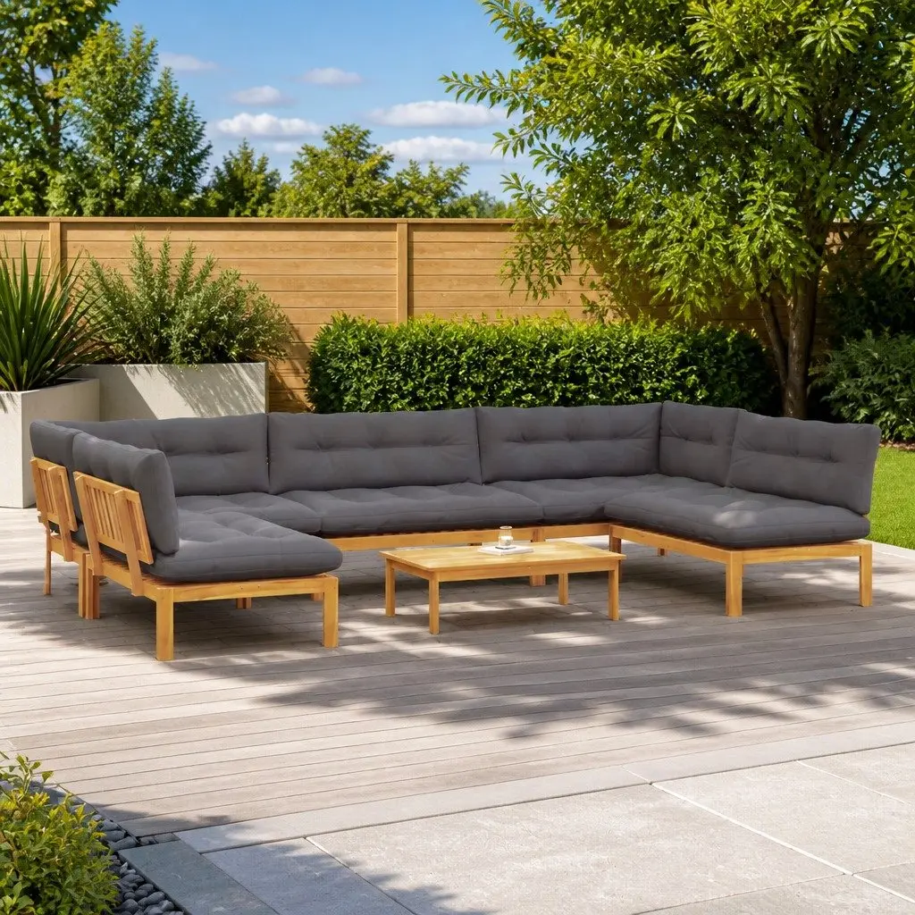 6-Piece Outdoor Corner Lounge Sofa Set with Table