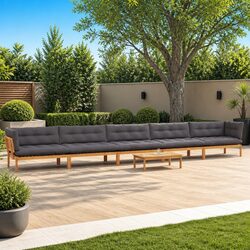 High-Quality 6 Piece Garden Pallet Sofa Set with Table