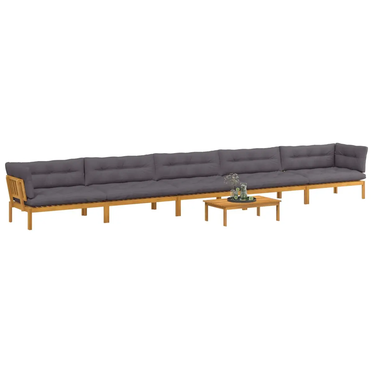6 Piece Garden Pallet Sofa Set with Table