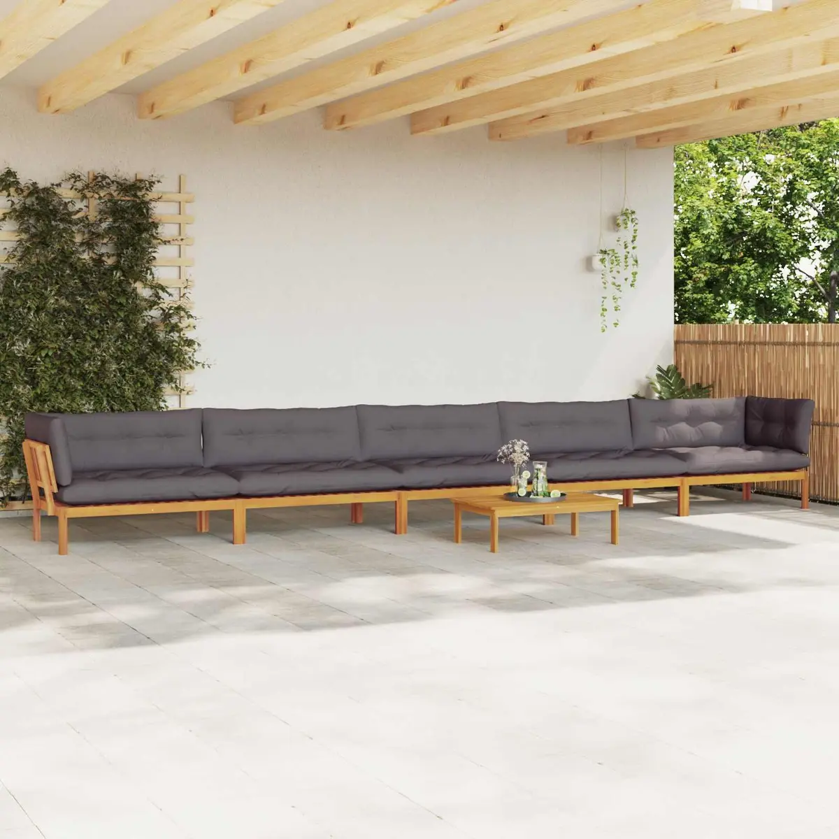 6 Piece Garden Pallet Sofa Set with Table