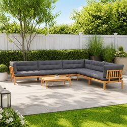 Durable 6 Piece Outdoor Sectional Sofa Set with Low Table
