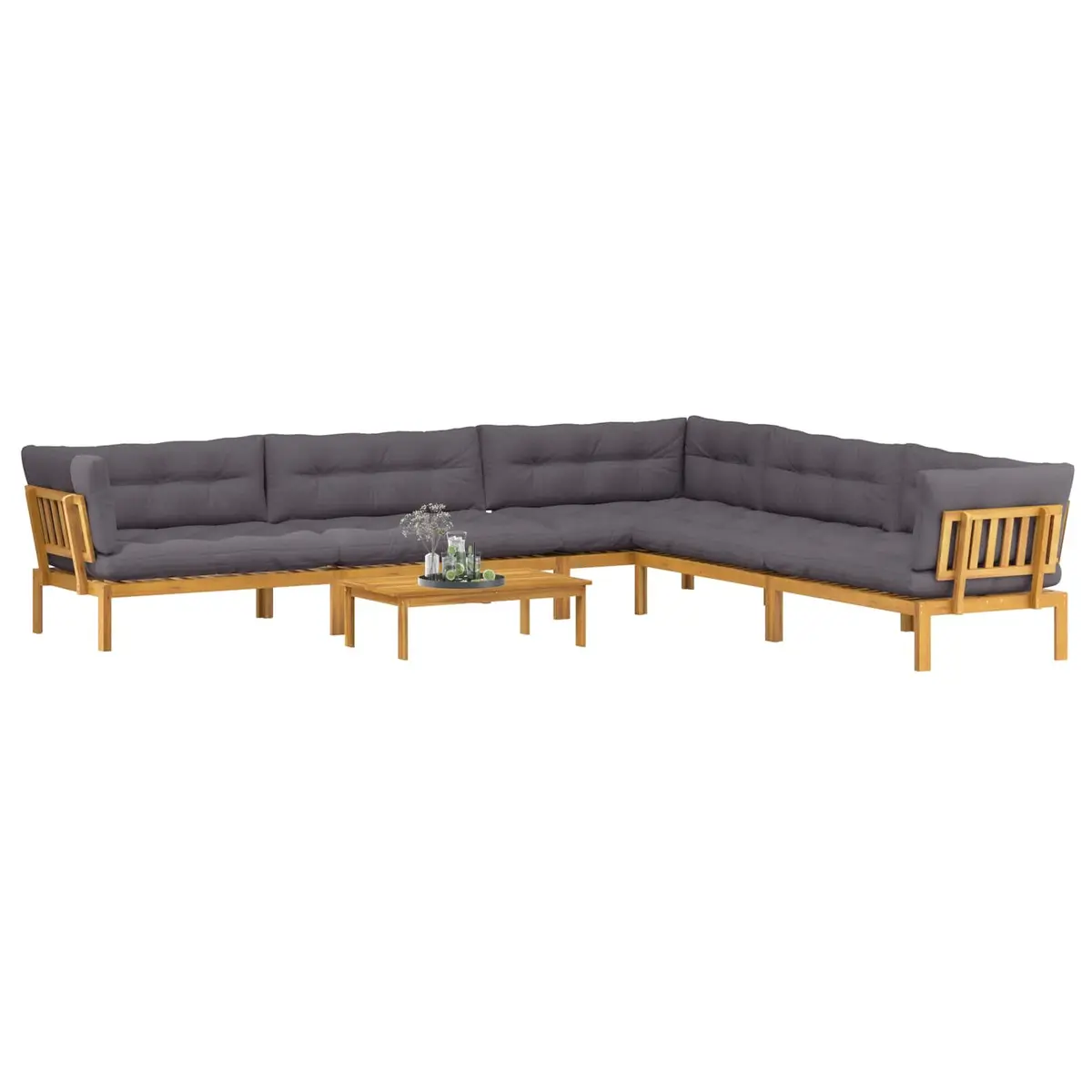 6 Piece Outdoor Sectional Sofa Set with Low Table