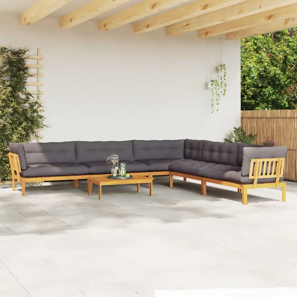 6 Piece Outdoor Sectional Sofa Set with Low Table