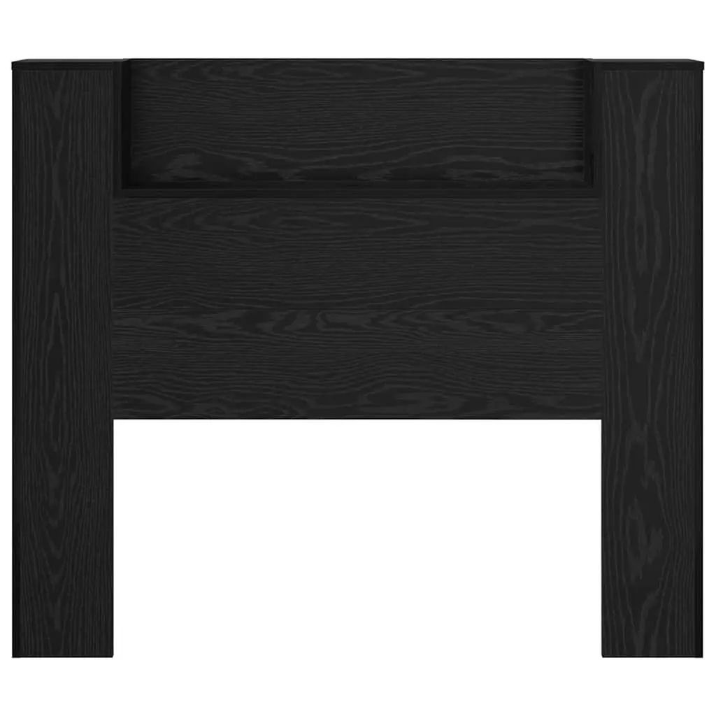 RGB LED Storage Headboard with Black Engineered Wood