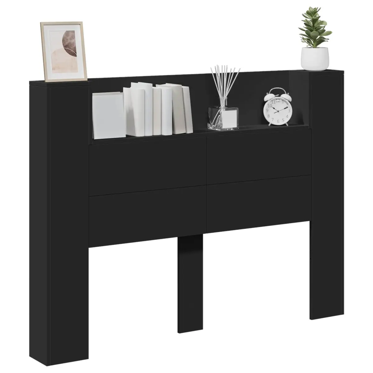 Storage Headboard with Adjustable RGB LED Lighting