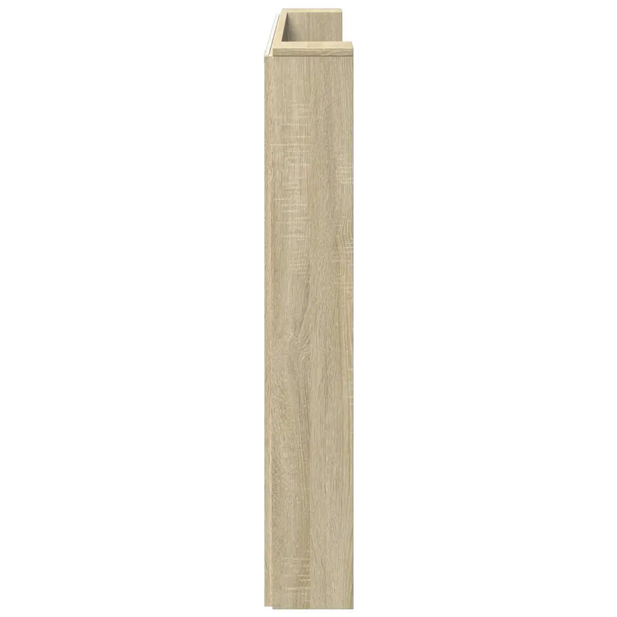 LED Light Storage Headboard in Brown Engineered Wood