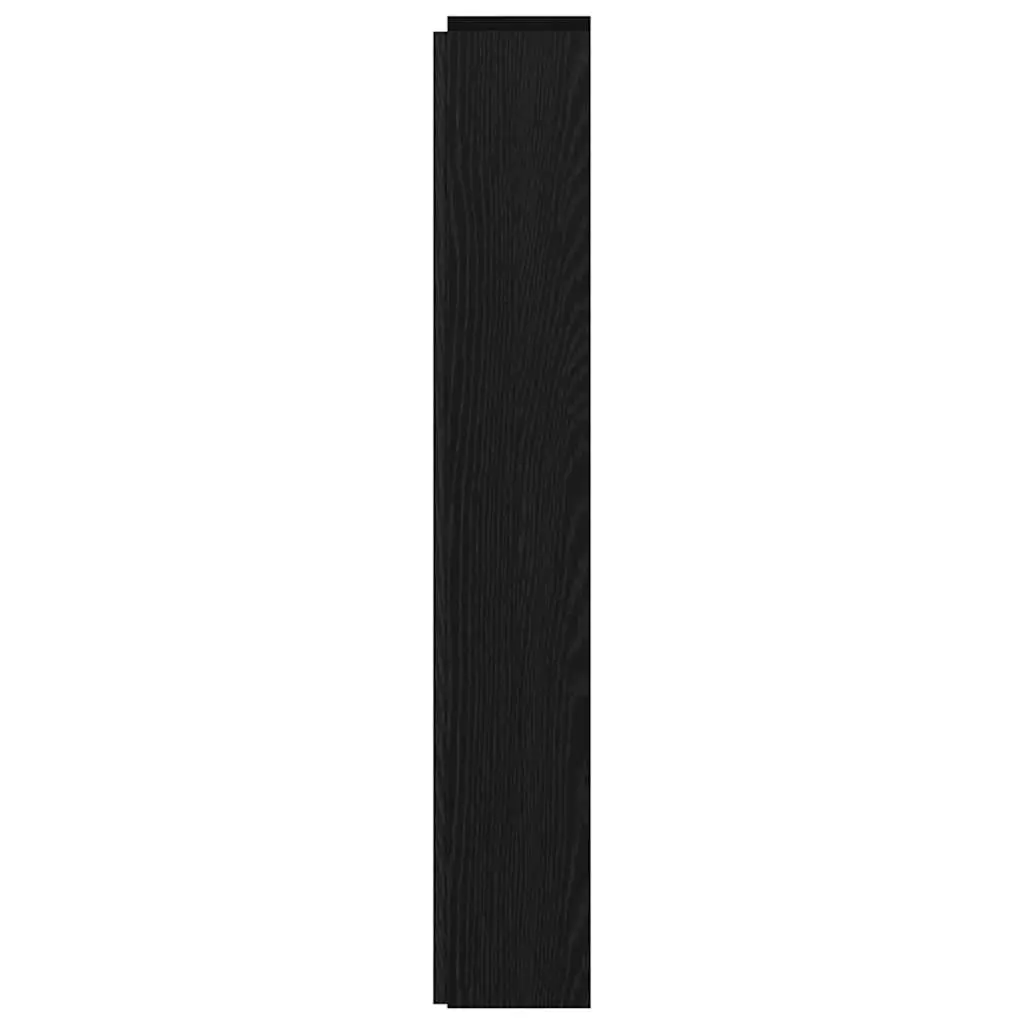 Black Engineered Wood Storage Headboard with RGB LED Lights