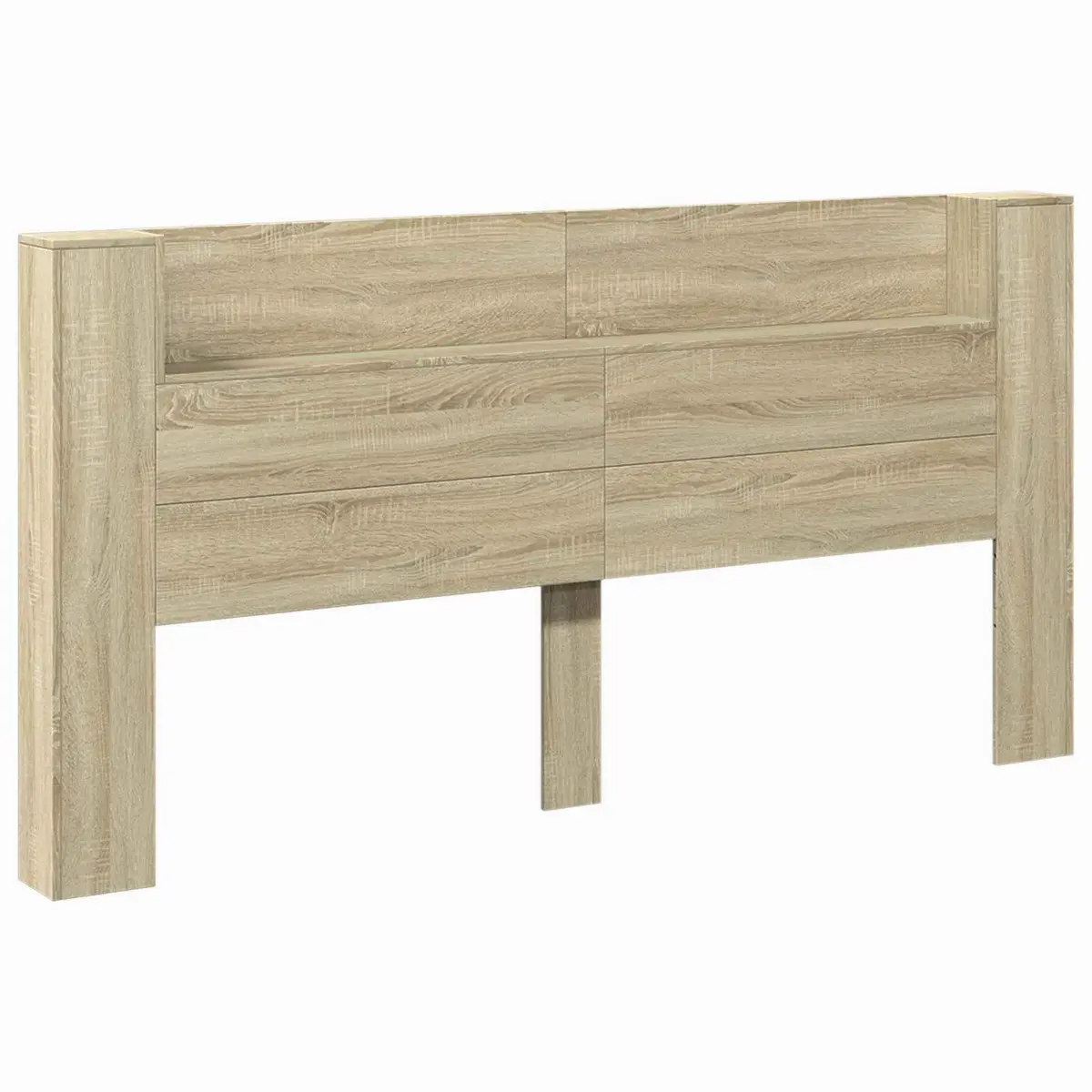 RGB LED Storage Headboard in Sonoma Oak