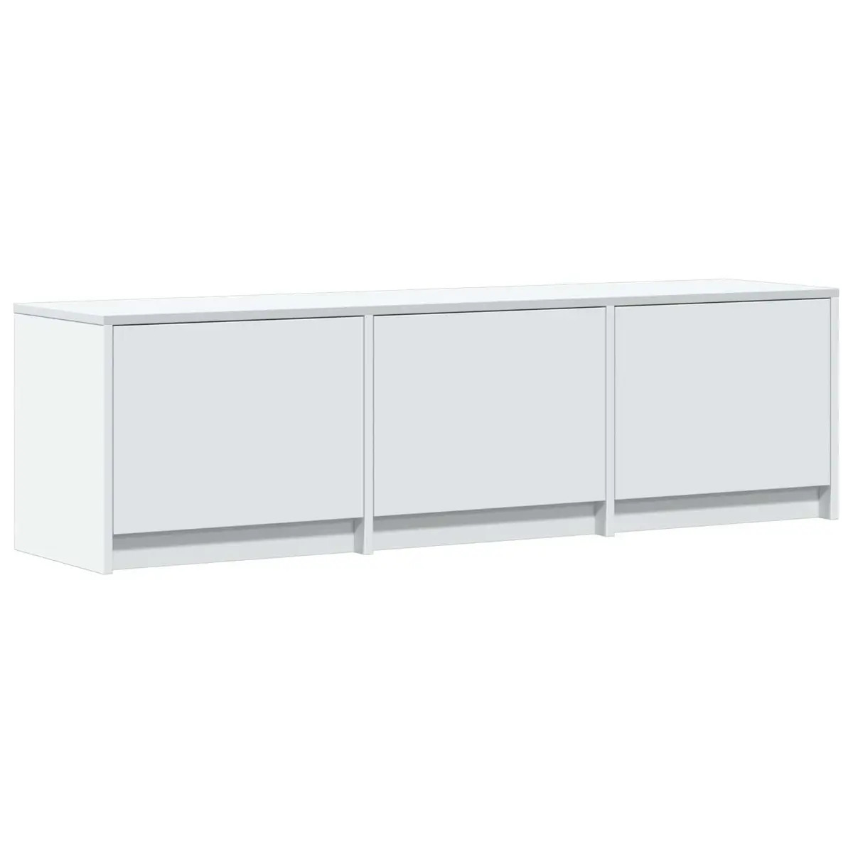 White TV Cabinet with LED Lighting Storage Unit