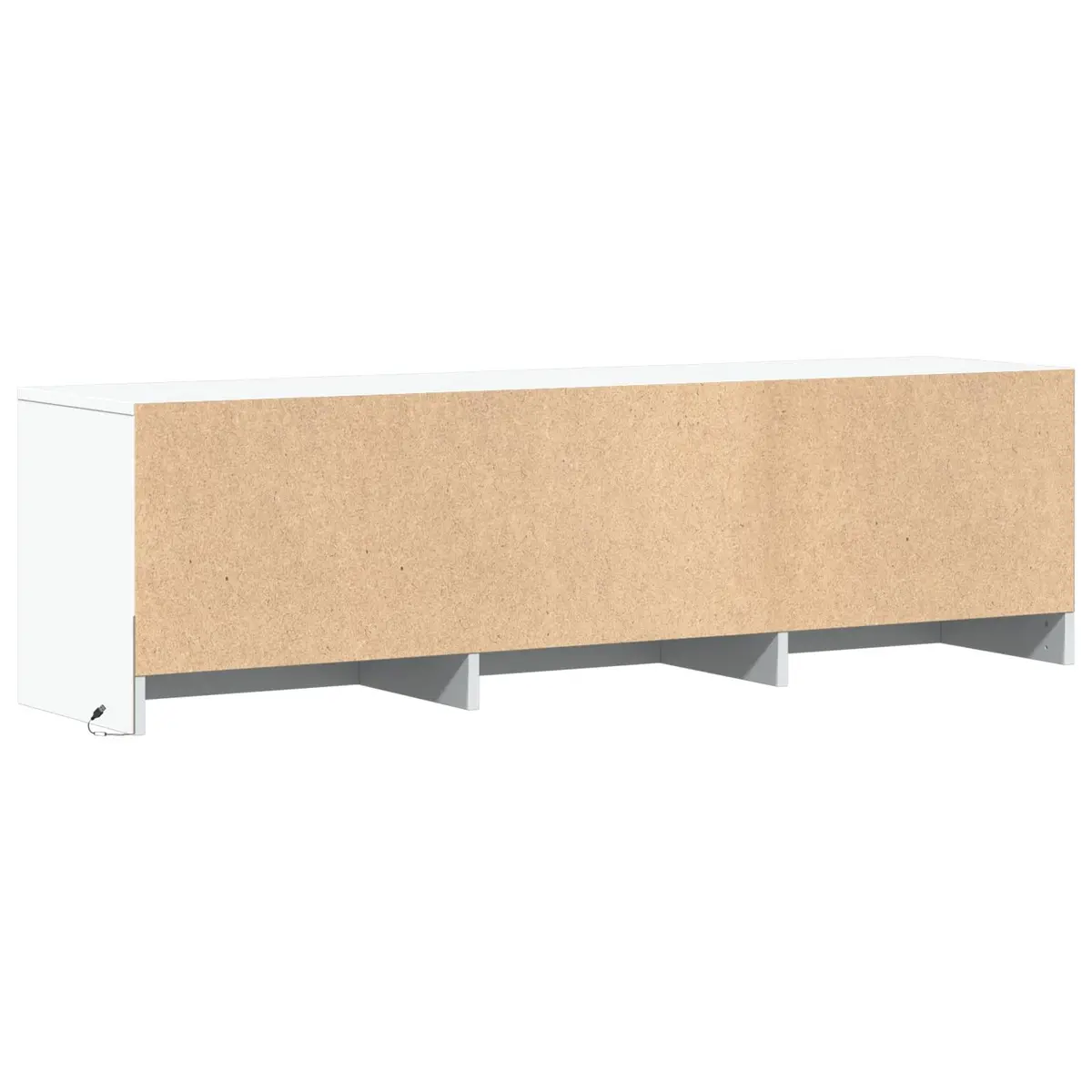 White TV Cabinet with LED Lighting Storage Unit