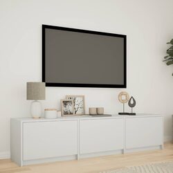 Premium White TV Cabinet with LED Lighting 165cm