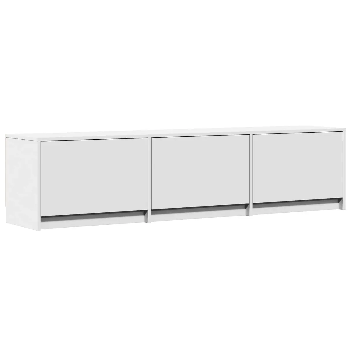 TV Cabinet Engineered Wood 165cm White with LED Lights