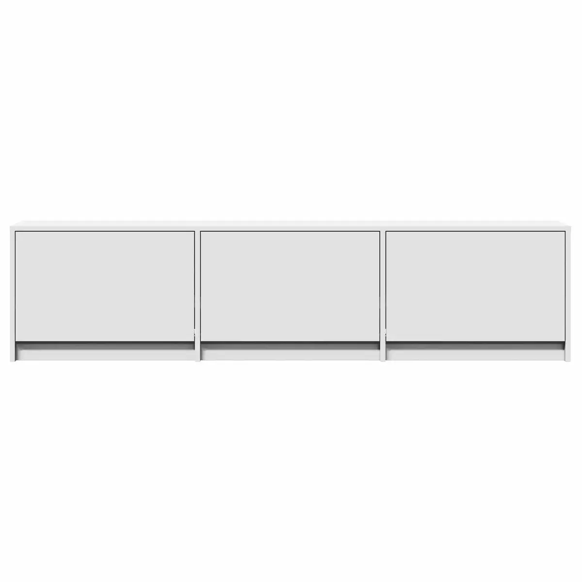 TV Cabinet Engineered Wood 165cm White with LED Lights