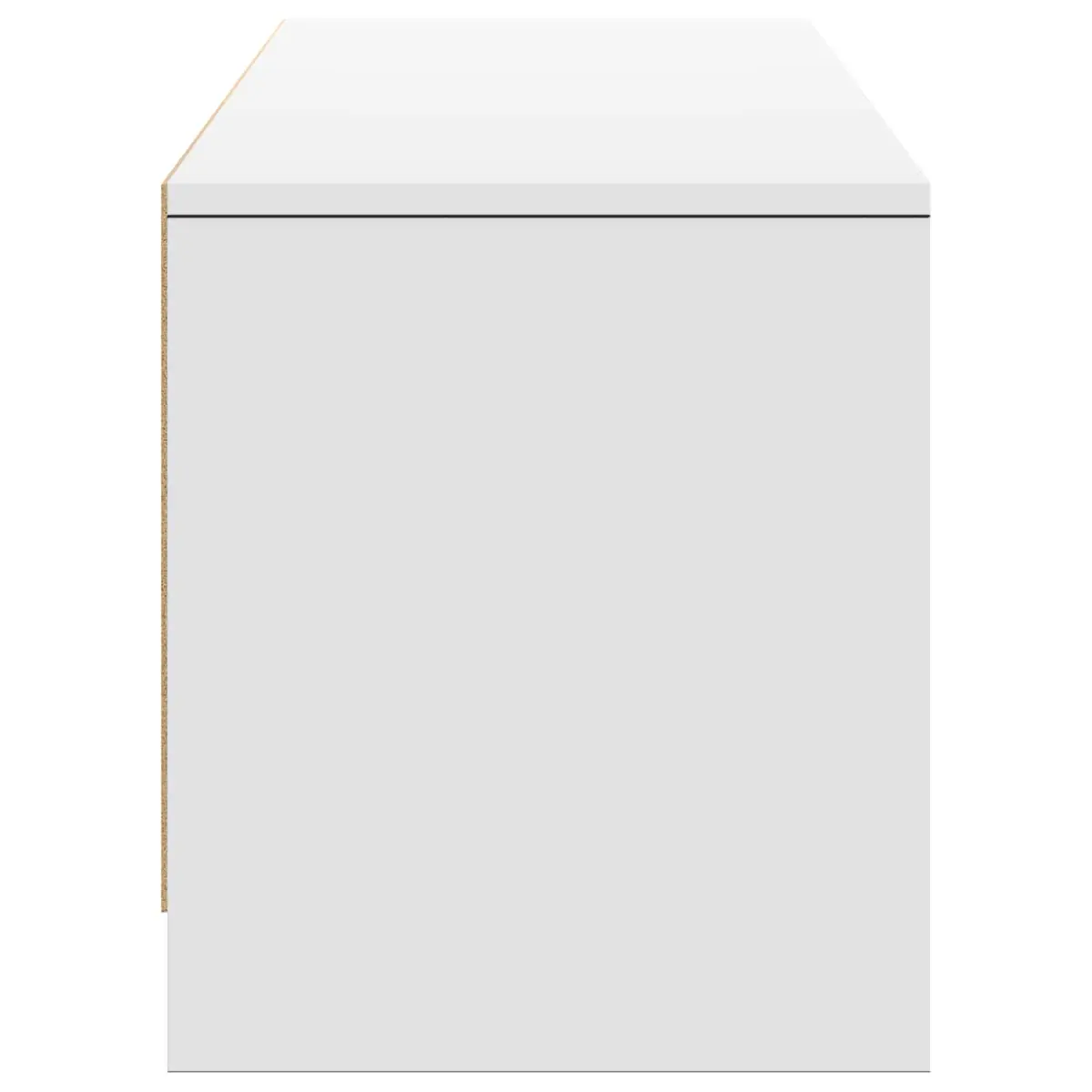 TV Cabinet Engineered Wood 165cm White with LED Lights