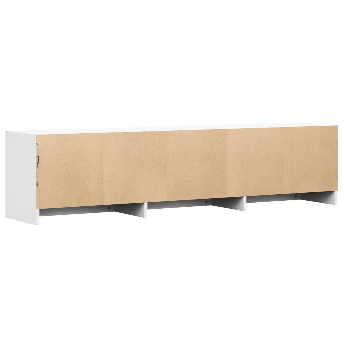 TV Cabinet Engineered Wood 165cm White with LED Lights