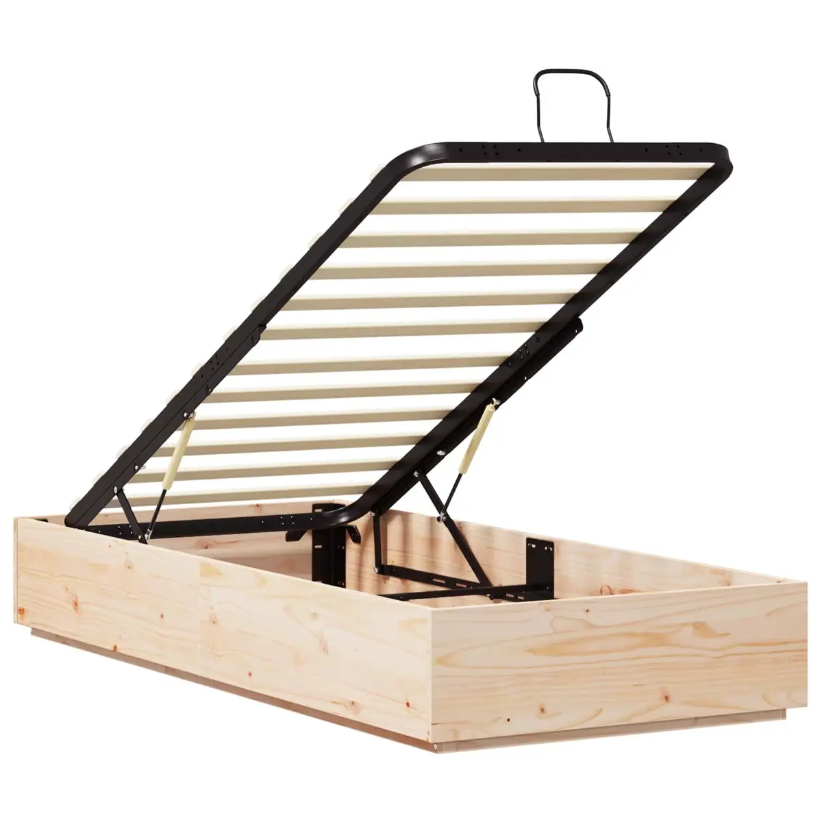 Ottoman Storage Bed Frame in Solid Pine Wood