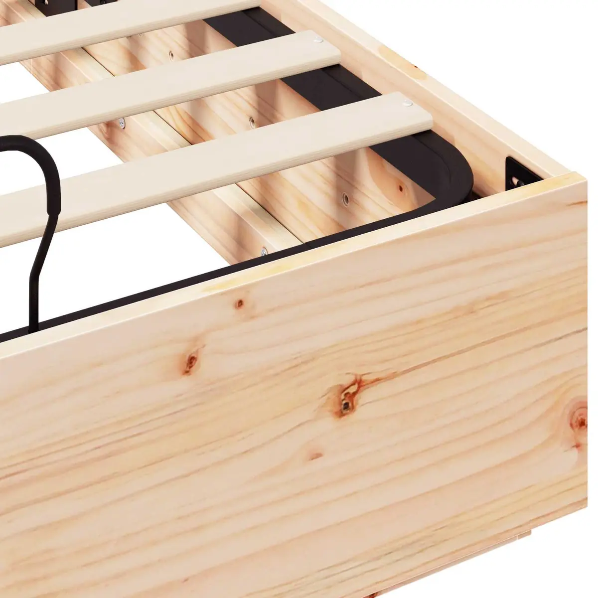 Solid Pine Wood Ottoman Bed Frame with Storage 135 x 190 cm