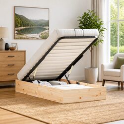 High-Quality Ottoman Bed Frame with Storage 90 x 190 cm