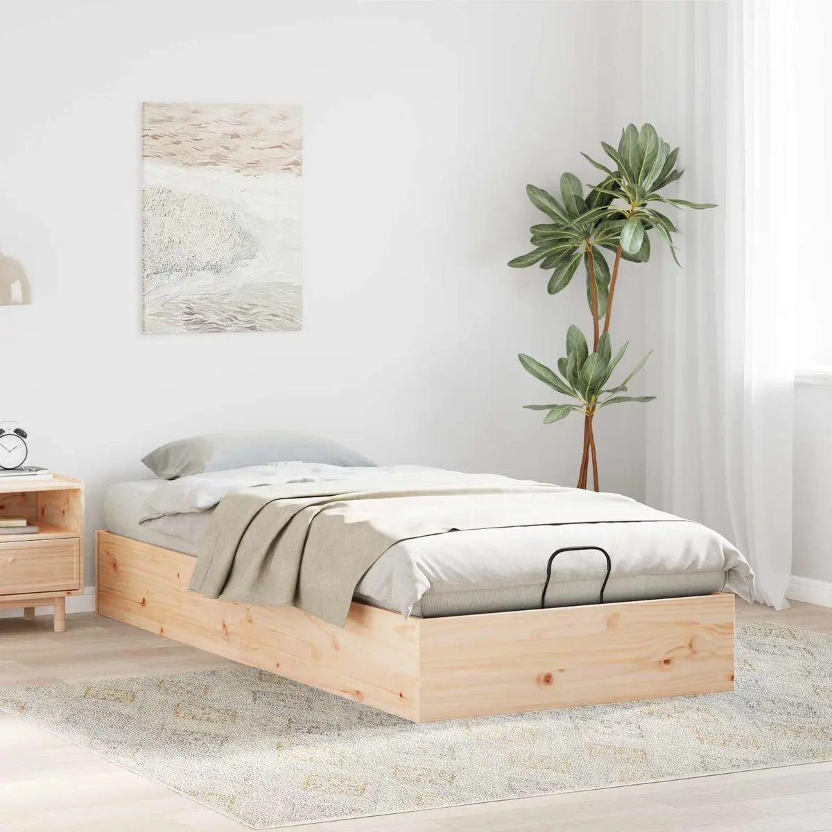 Ottoman Bed Frame with Storage 90 x 190 cm
