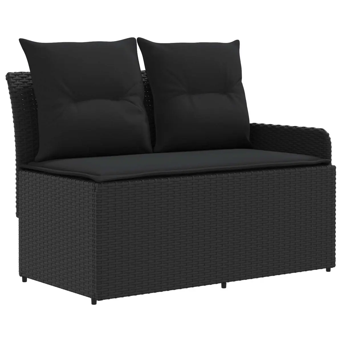 6-Piece Black PE Rattan Outdoor Furniture Set