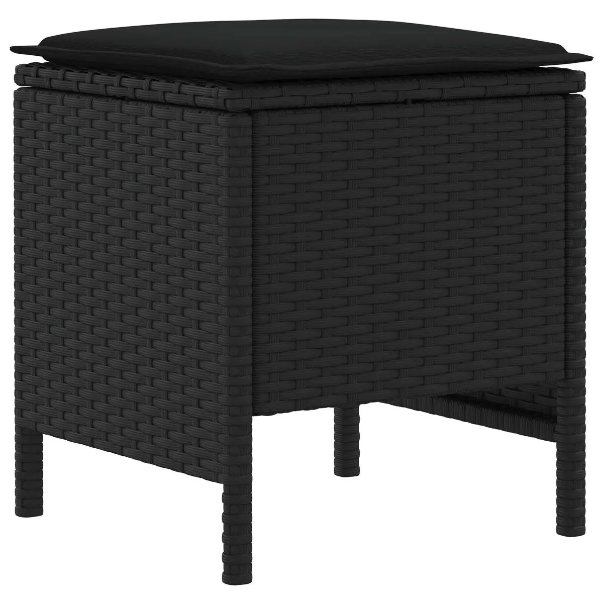 6-Piece Black PE Rattan Outdoor Furniture Set