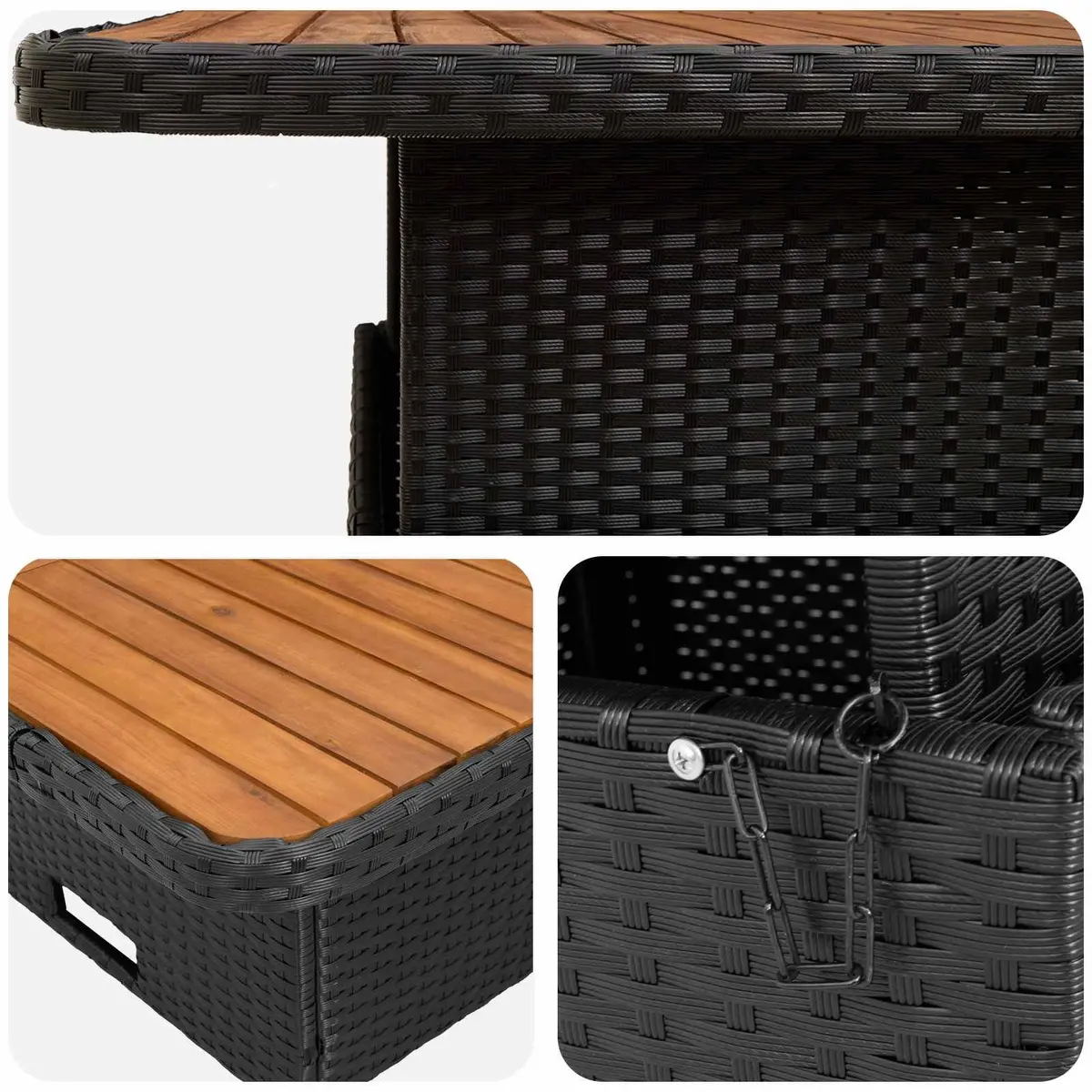 6-Piece Black PE Rattan Outdoor Furniture Set