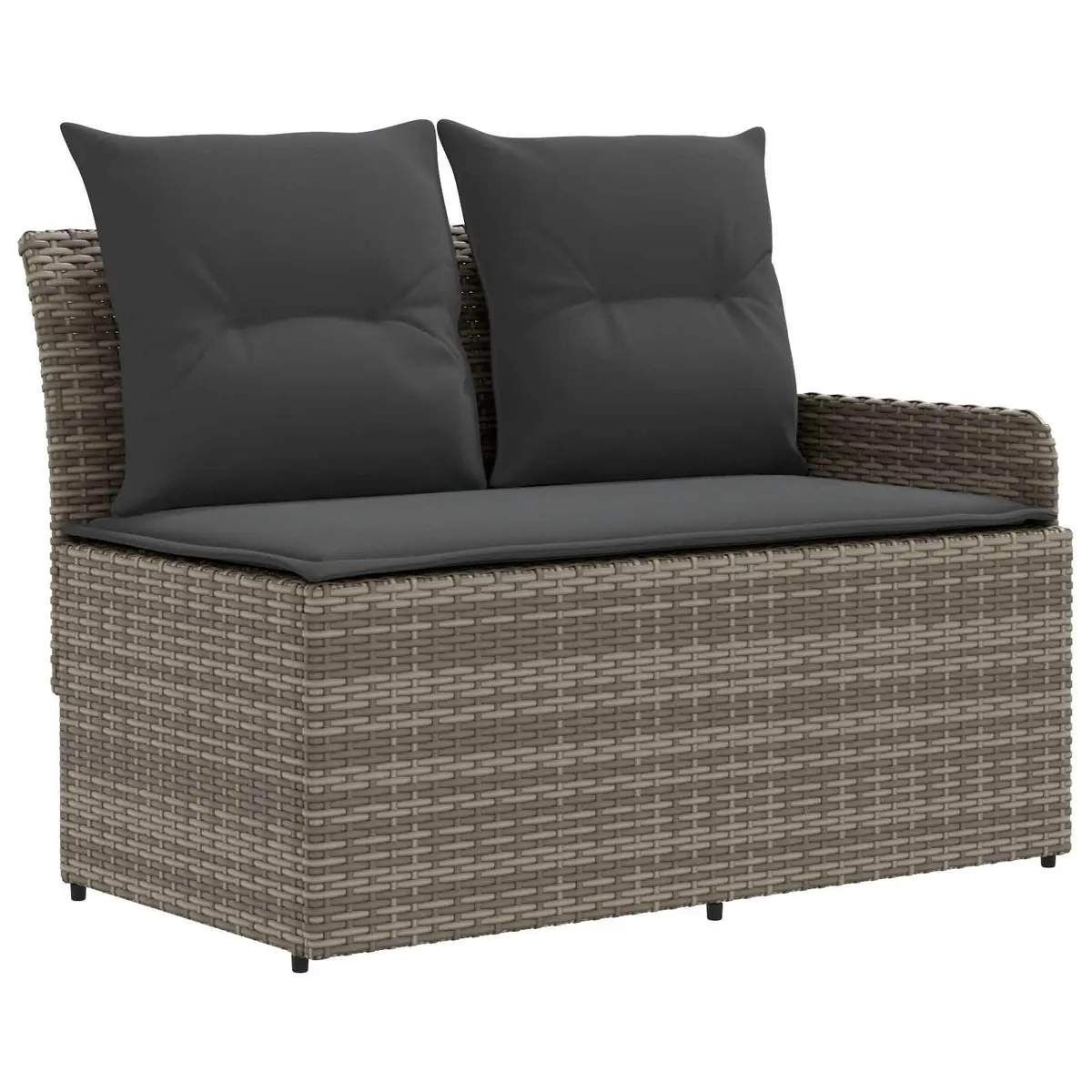 7 Piece Grey PE Rattan Sofa Set with Cushions