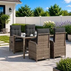 5-Piece Grey Outdoor Dining Set for Modern Spaces