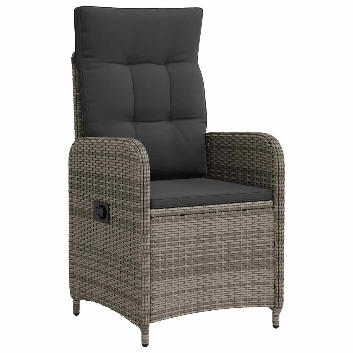 Outdoor Dining Set Powder-coated Steel 5 Piece Grey Patio Furniture Table Chairs