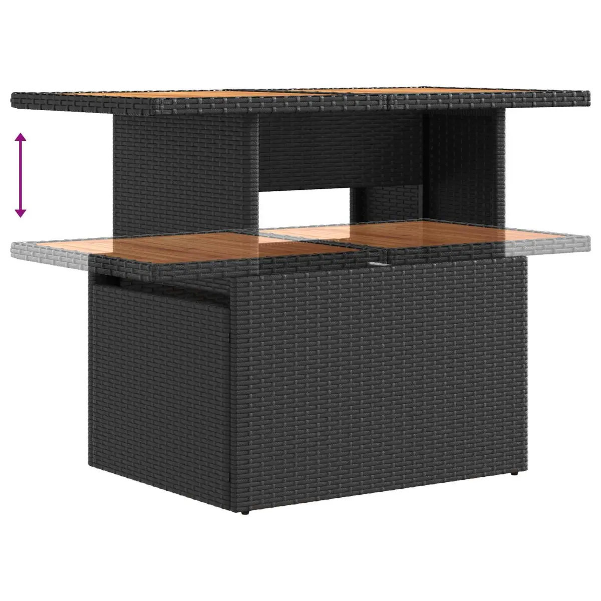 Outdoor Dining Set Poly Rattan Steel 3 Piece Black
