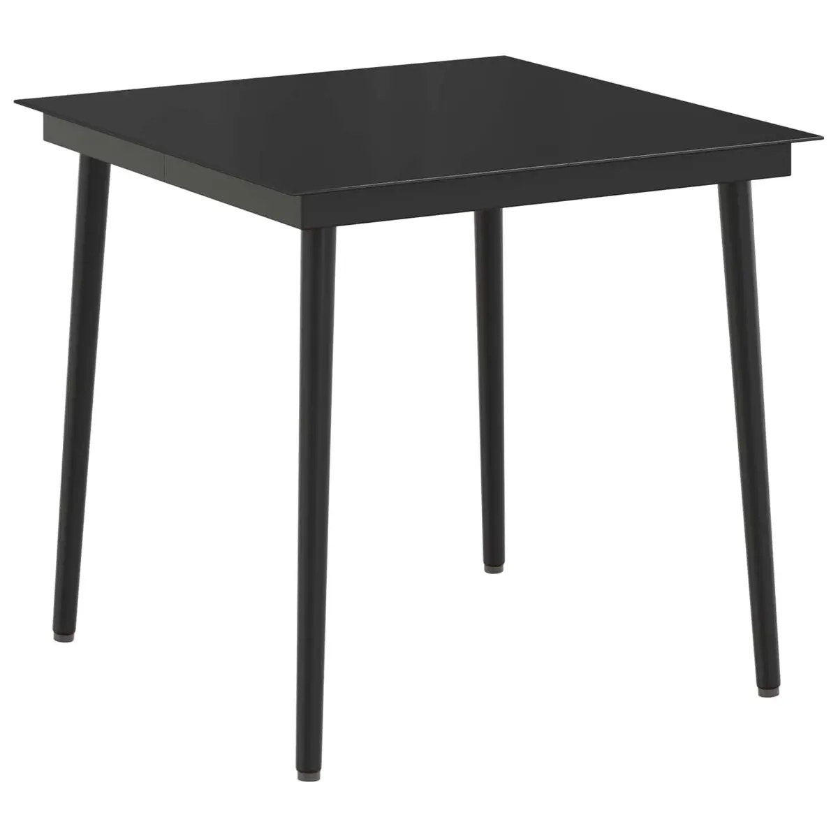 3 Piece Black PE Rattan Sofa Table Set