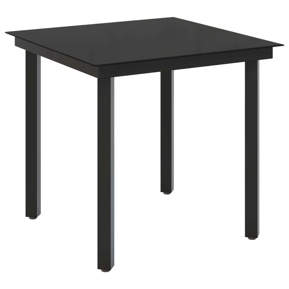 3-Piece Black Rattan Sofa Table Set for Outdoors