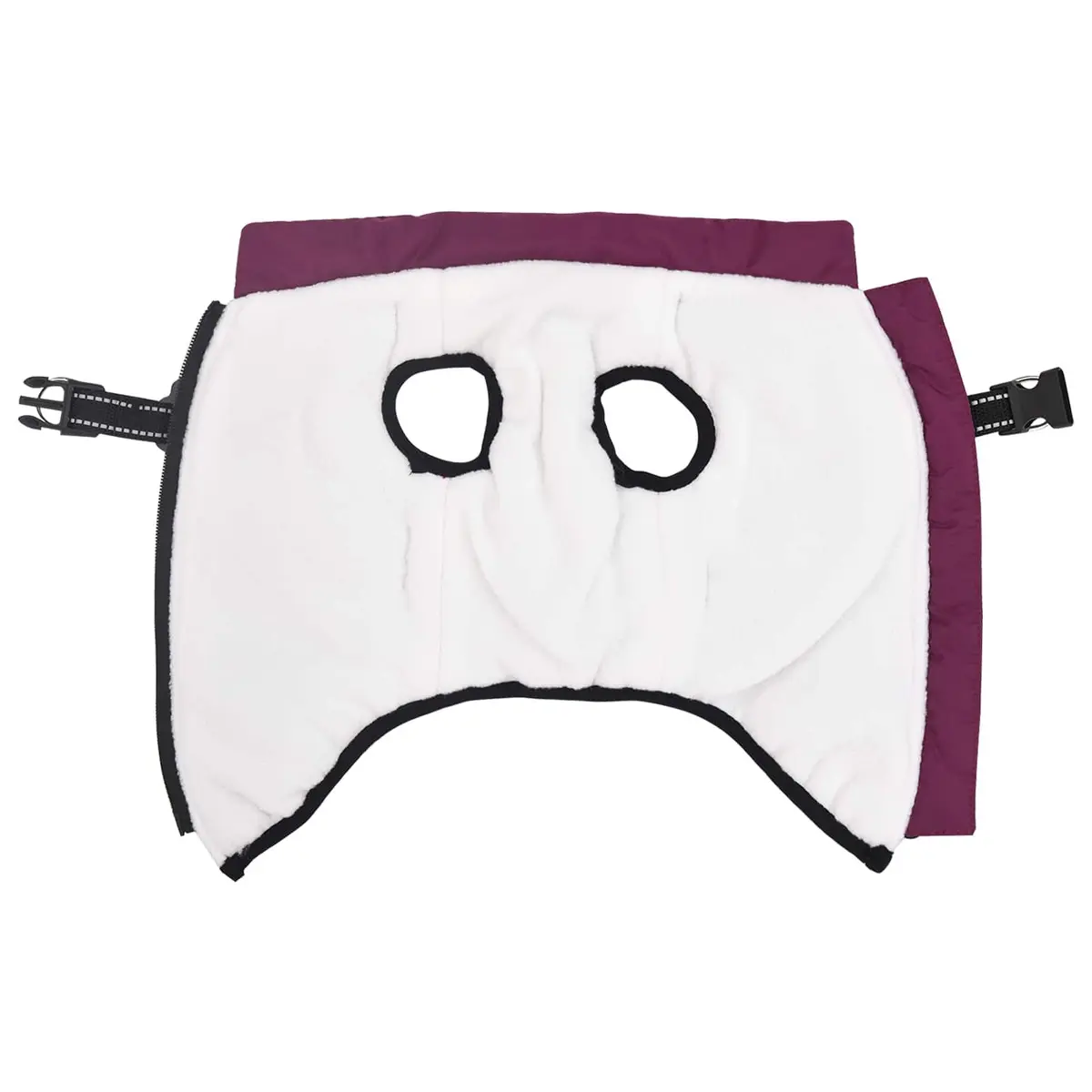 Dog Coat Purple L28 Fleece Polyester Waterproof Windproof Adjustable Harness