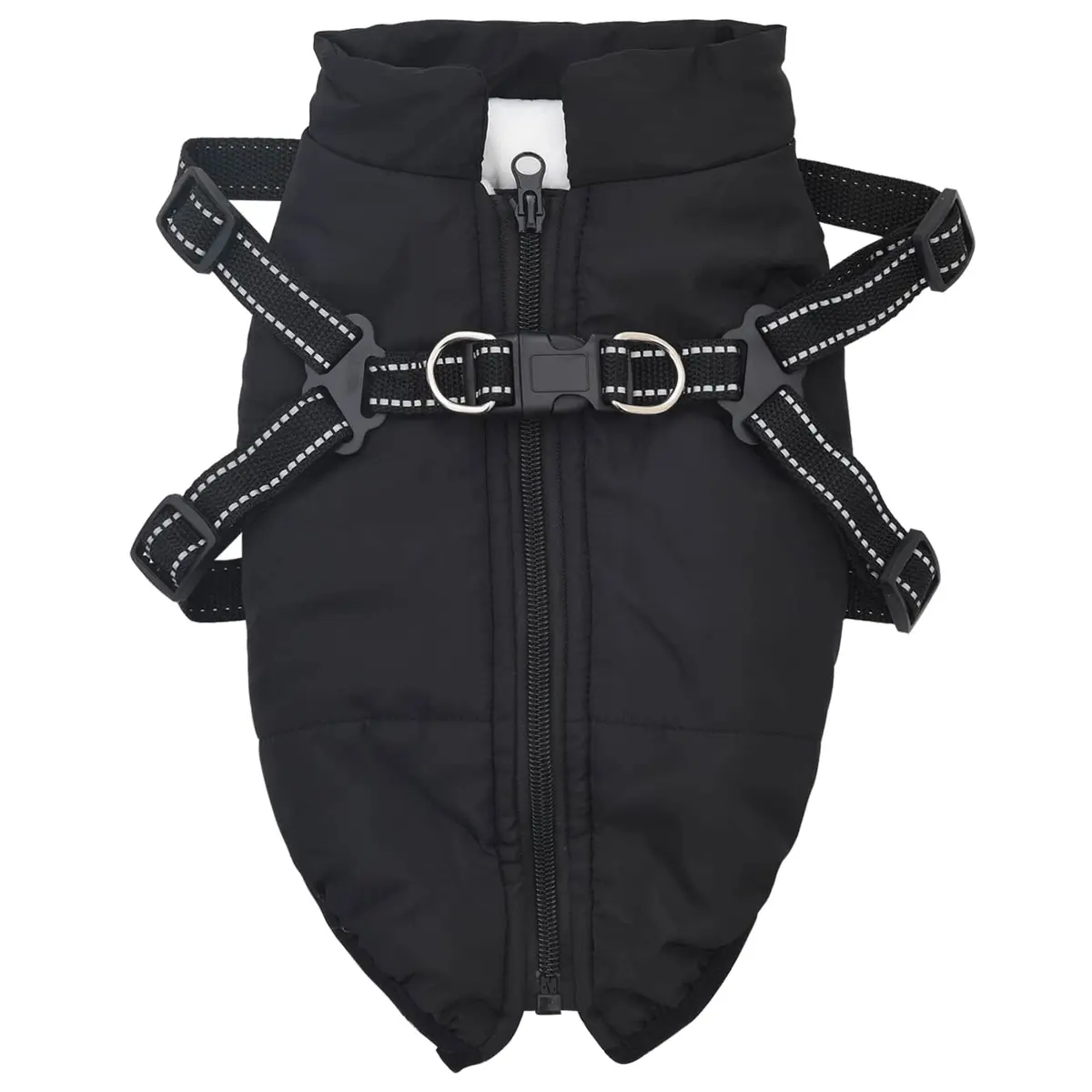 Waterproof Dog Coat Black L32 Fleece Polyester