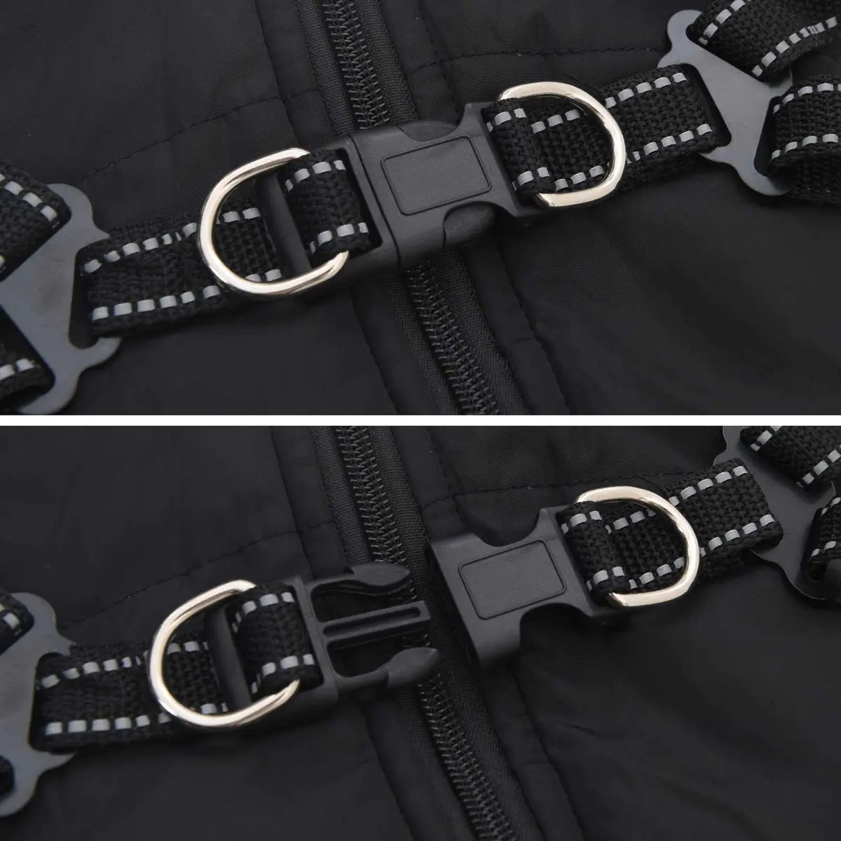 Waterproof Dog Coat Black L32 Fleece Polyester