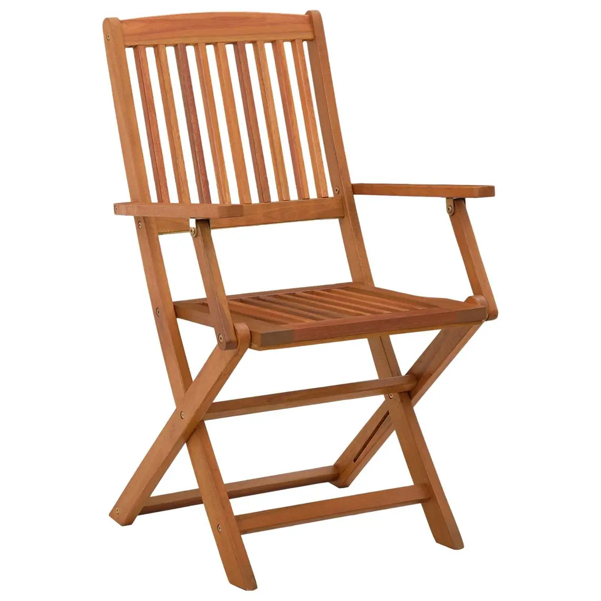5-Piece Foldable Patio Dining Set in Brown Eucalyptus
