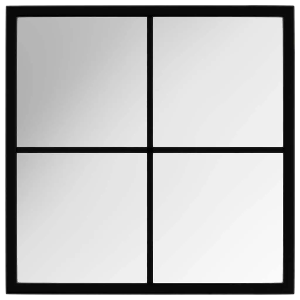 Metal Frame Wall Mirror Black 40x40 cm for Home