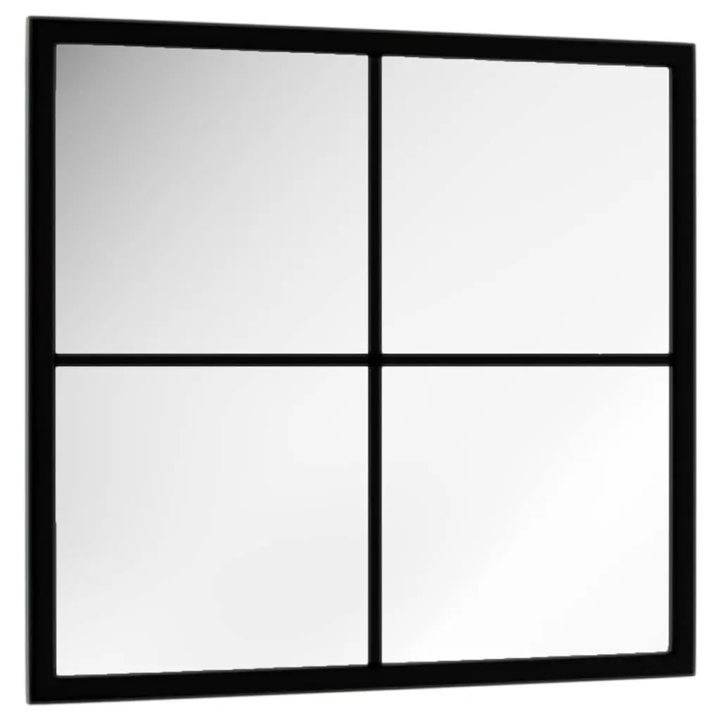 Metal Frame Wall Mirror Black 40x40 cm for Home
