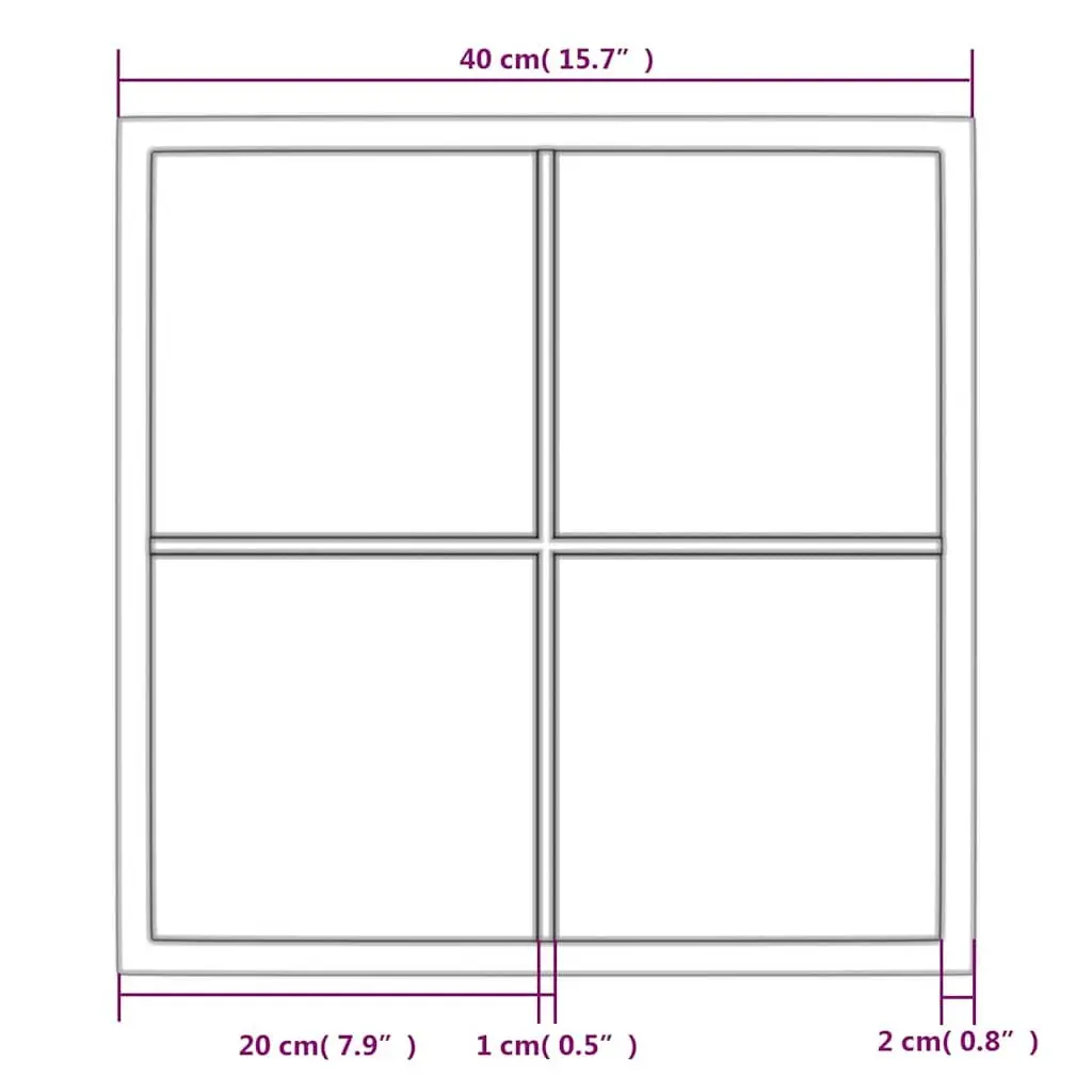 Metal Frame Wall Mirror Black 40x40 cm for Home