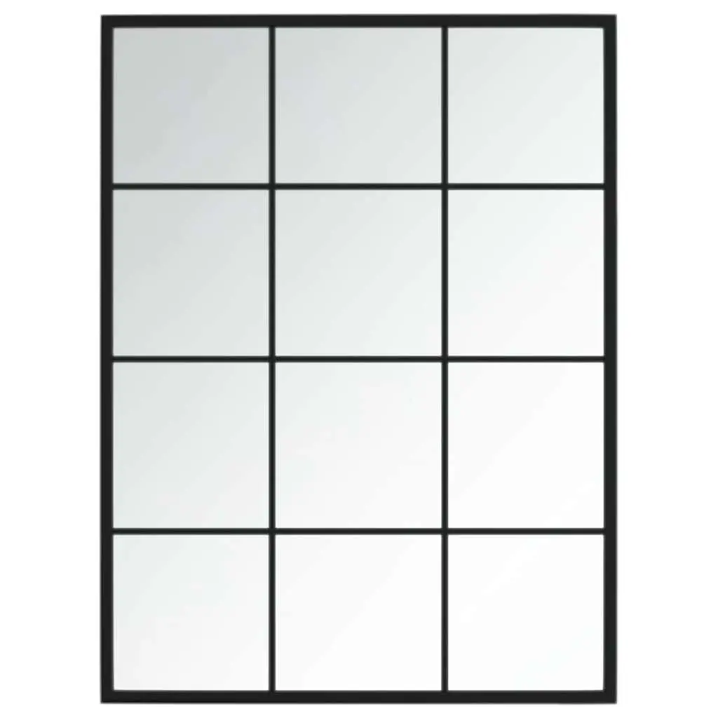 Black Metal Frame Wall Mirror 80x60 cm