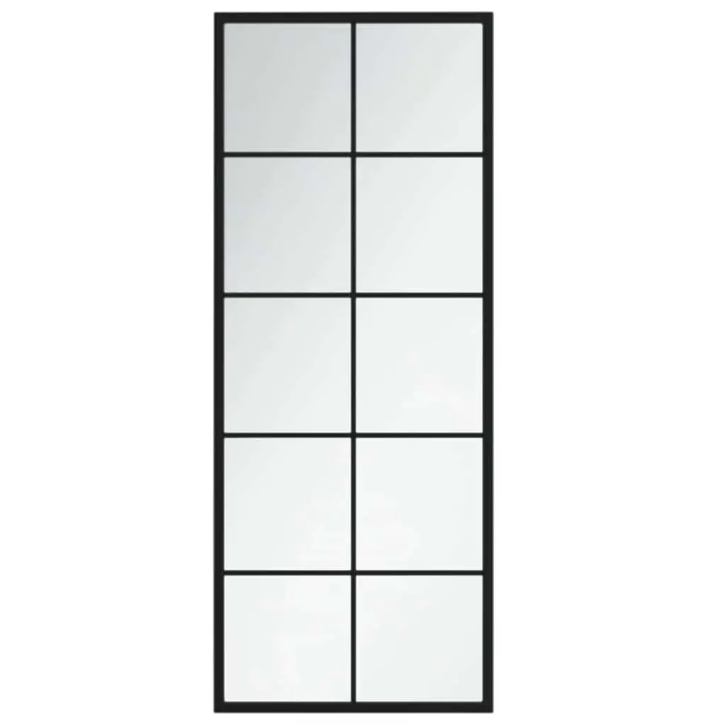 Wall Mirror Metal Frame 100x40 cm Black Horizontal Vertical Mounted Home Decor
