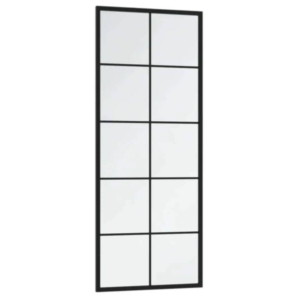 Wall Mirror Metal Frame 100x40 cm Black Horizontal Vertical Mounted Home Decor
